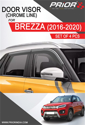 ABS chrome line door visor for BREZZA | PRIOR AUTO ACCESSORIES