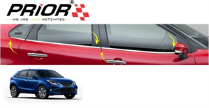 Window Garnish Cover for GLANZA (Type-1) 2019-Onwards Model (Set of 6 Pcs.)